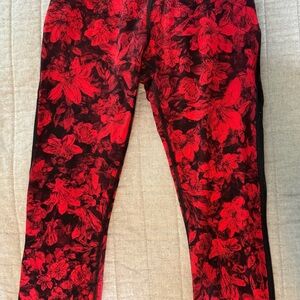 lululemon athletica Red Floral Leggings